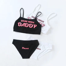 Load image into Gallery viewer, Two piece set New Fashion COME HERE DADDY Letter Print Tank Top Sexy Sleeveless Summer Harajuku Kawaii Cropped Feminino Bikini