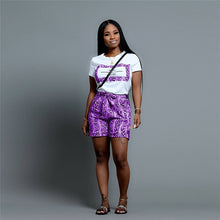 Load image into Gallery viewer, ANJAMANOR Snake Skin Print Casual Sexy Two Piece Set Top and Pants Plus Size Shorts Matching Sets Cute Women Outfits D43-AC85